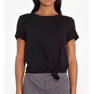 NWT Social Standard By Sanctuary Tie Knot Tee Shirt Women's XXL Black